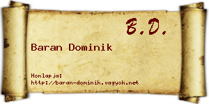 Baran Dominik névjegykártya